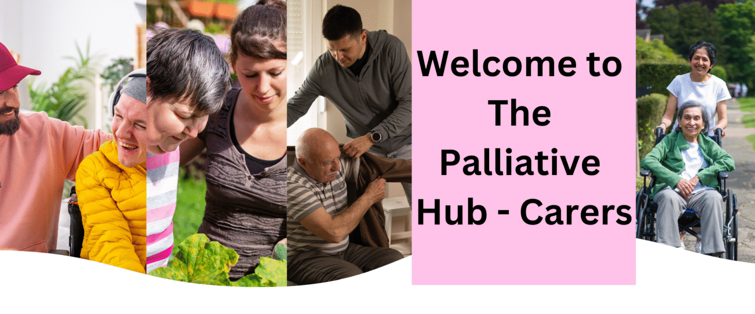 A banner featuring people and their family carers